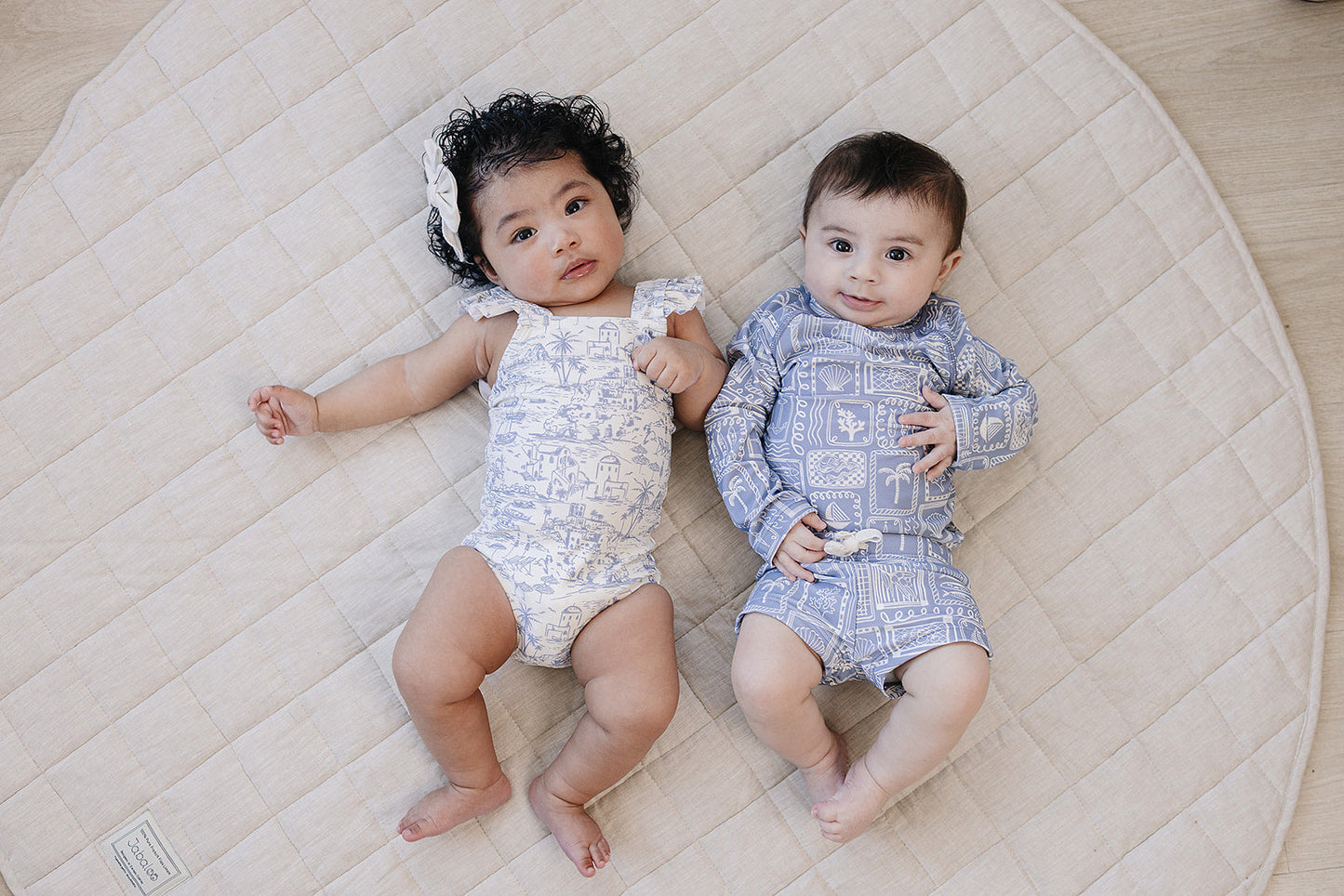 Mebie Baby Blue Beach Long Sleeve Swim Set