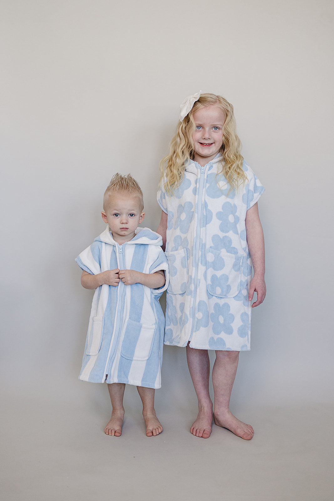 Mebie Baby Coastal Floral Zip-Up Organic Cotton Beach Poncho