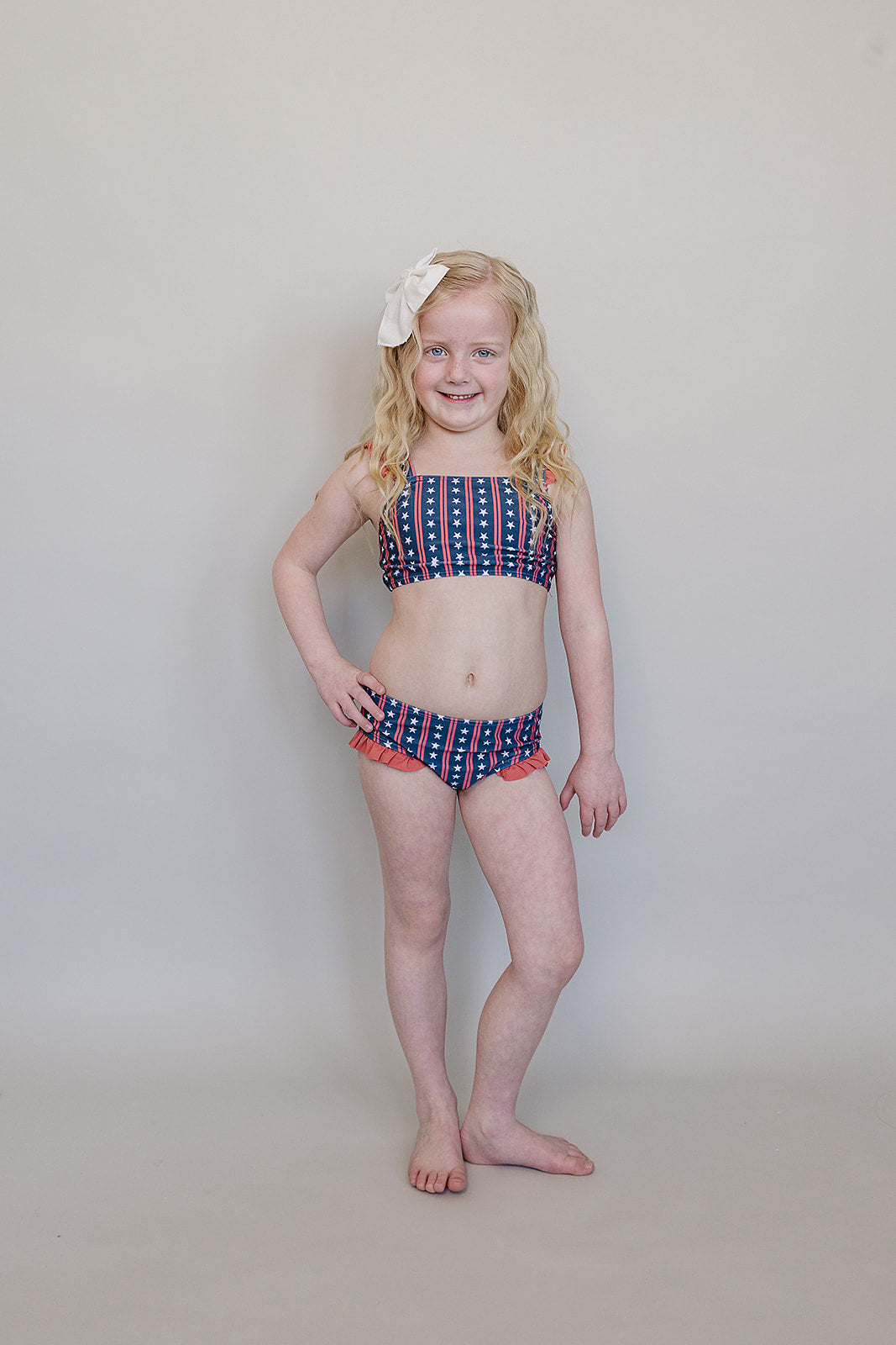 Mebie Baby Americana Ruffle Bikini Set