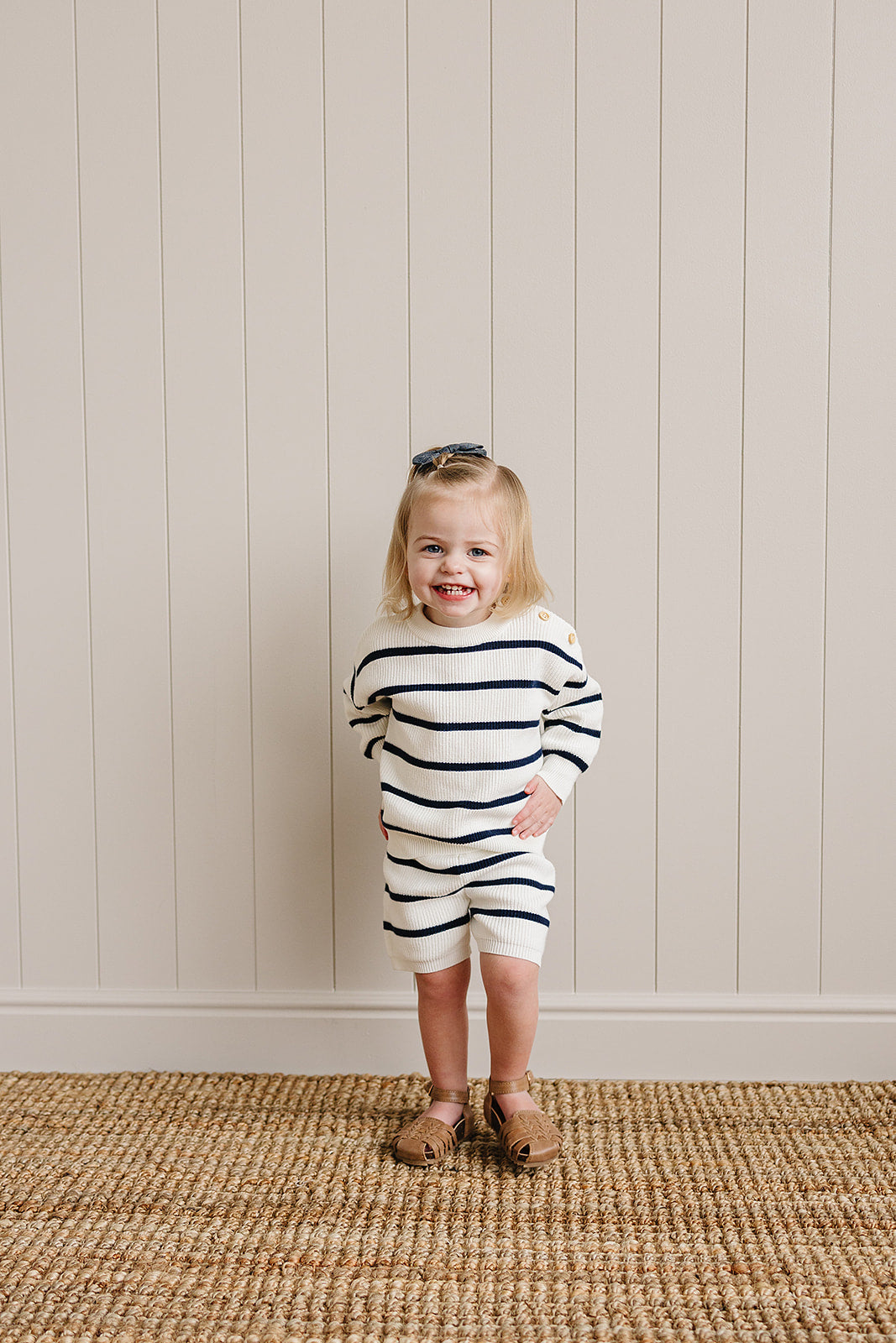 Mebie Baby Navy Stripe Knit Sweater