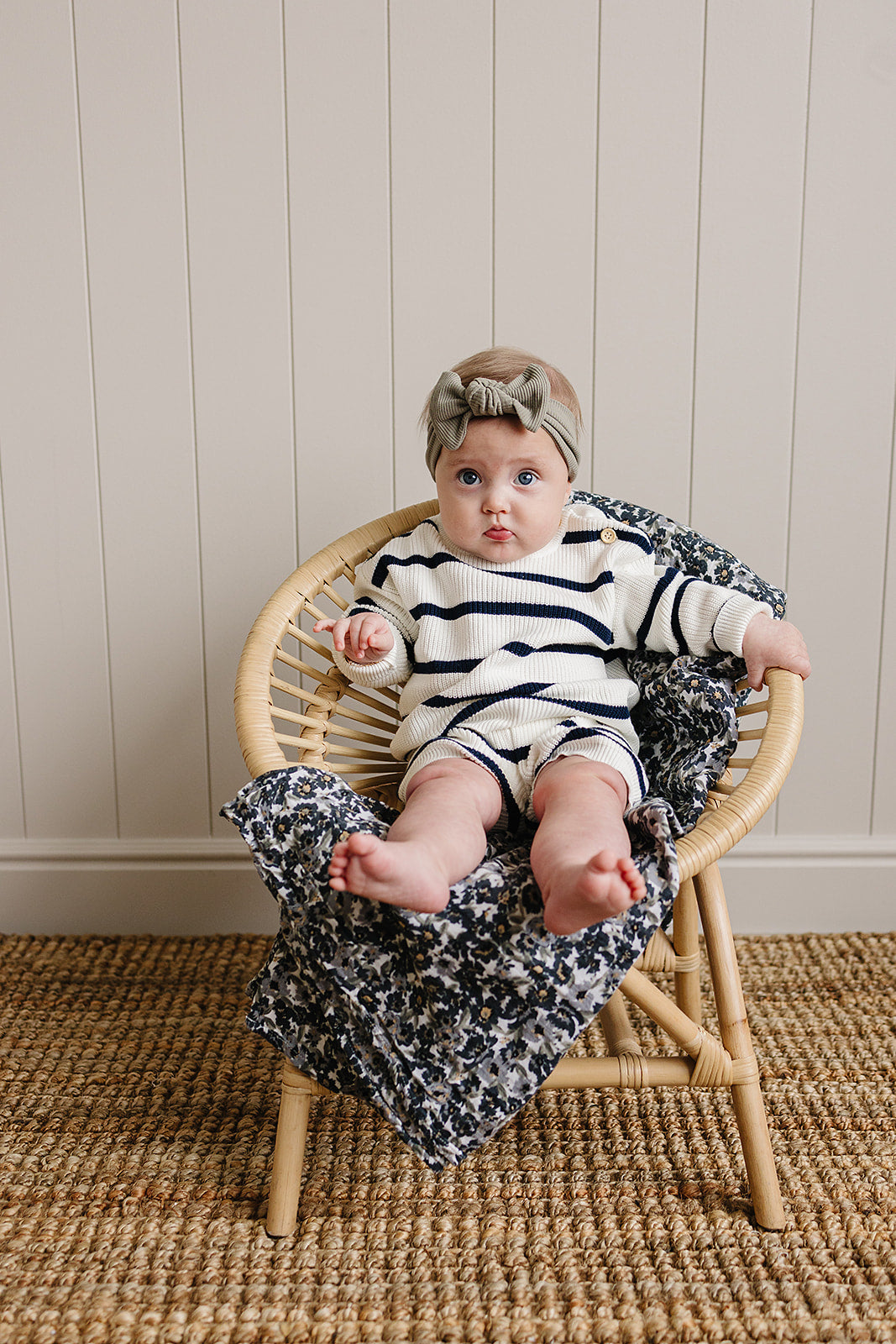 Mebie Baby Navy Stripe Knit Shorts