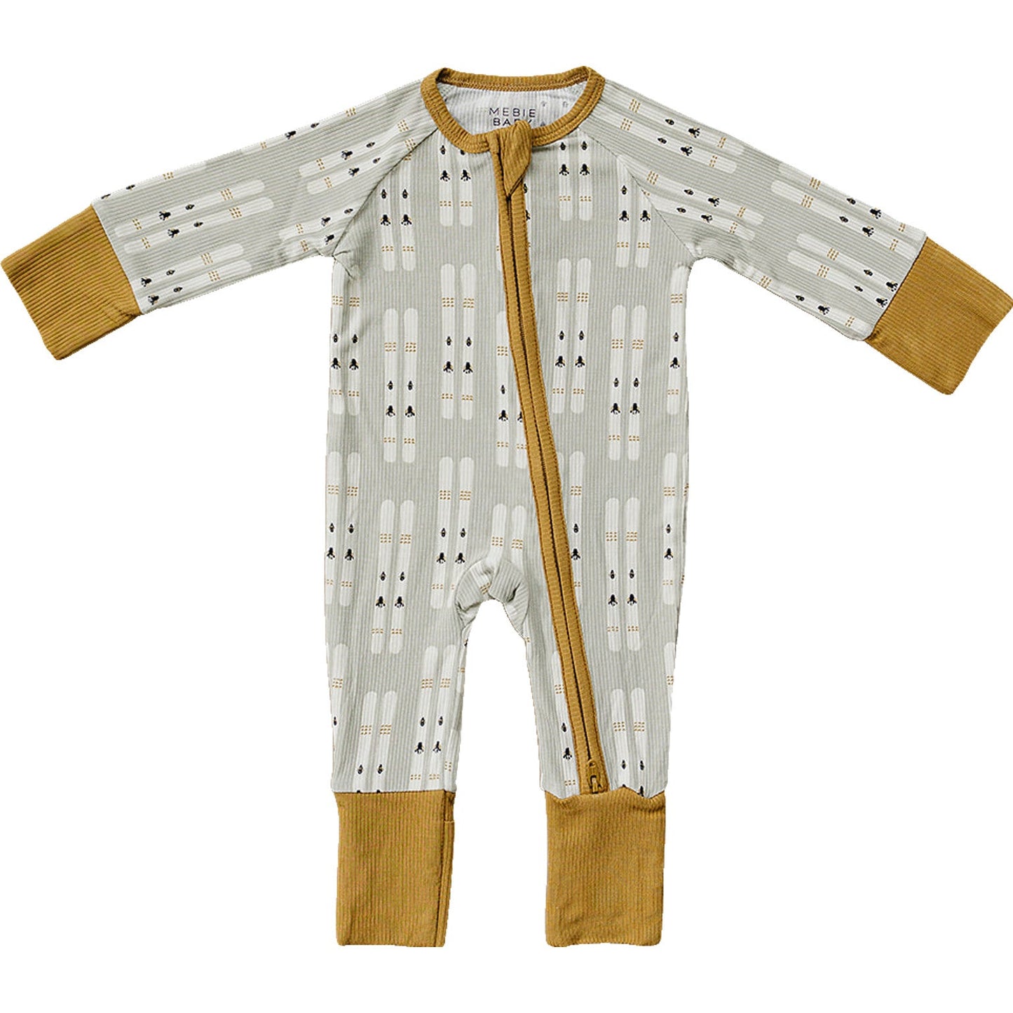 Mebie Baby Ribbed Bamboo Romper - Ski