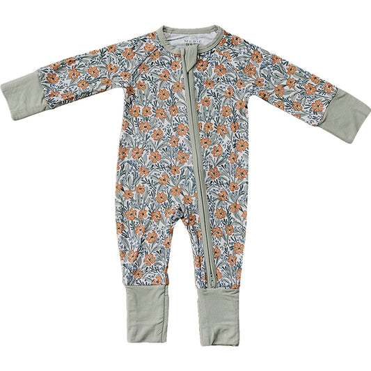 Mebie Baby Bamboo Zipper - Dainty Meadow