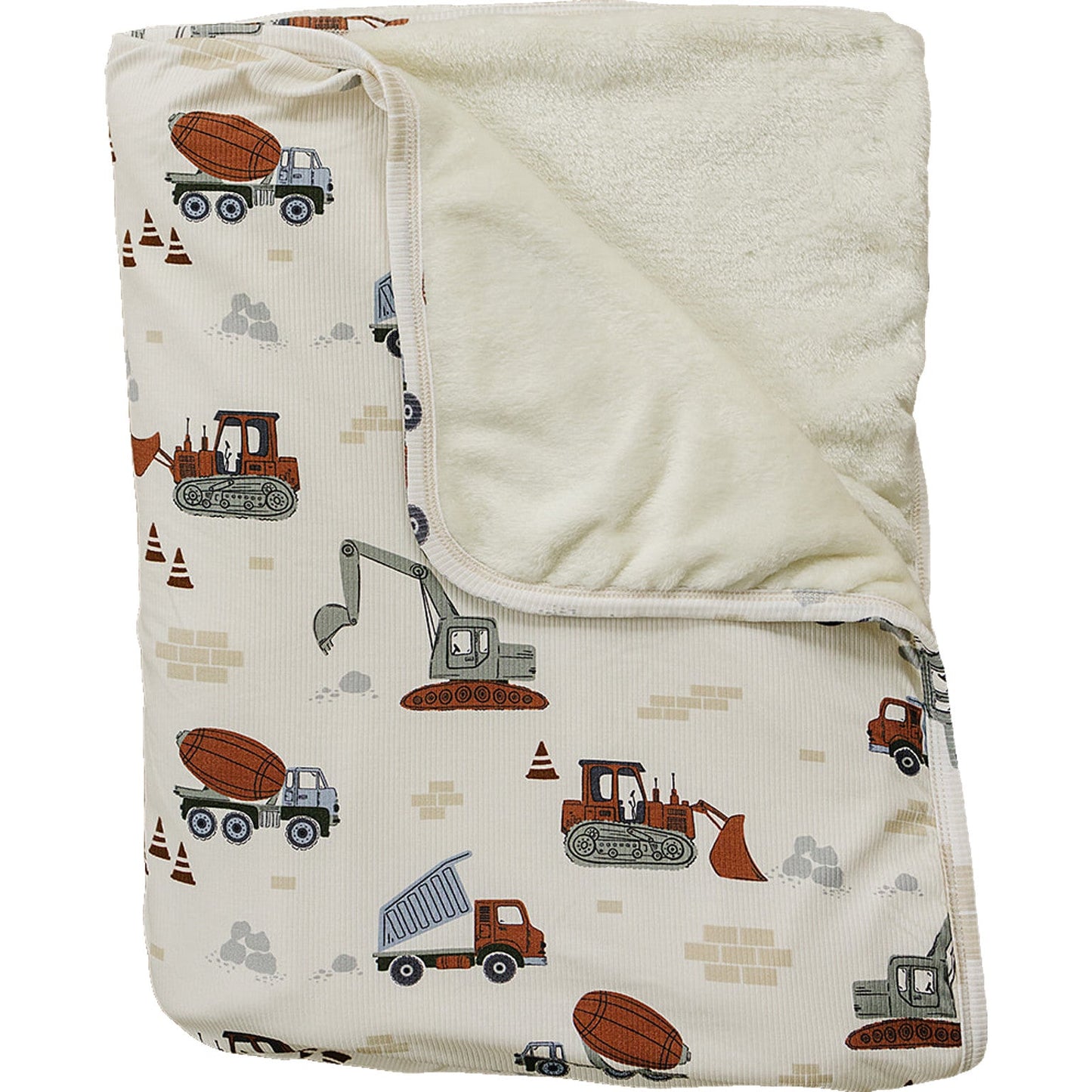 Mebie Baby Ribbed Bamboo Fleece Quilt - Construction Trucks