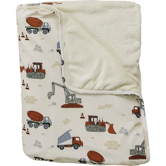 Mebie Baby Ribbed Bamboo Fleece Quilt - Construction Trucks