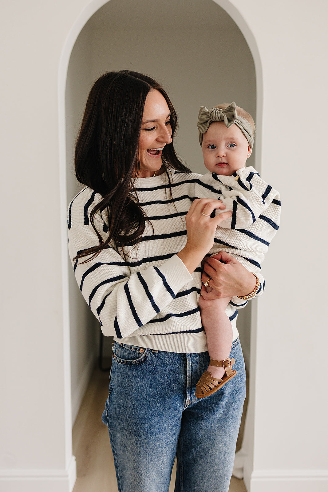 Mebie Baby Navy Stripe Knit Sweater