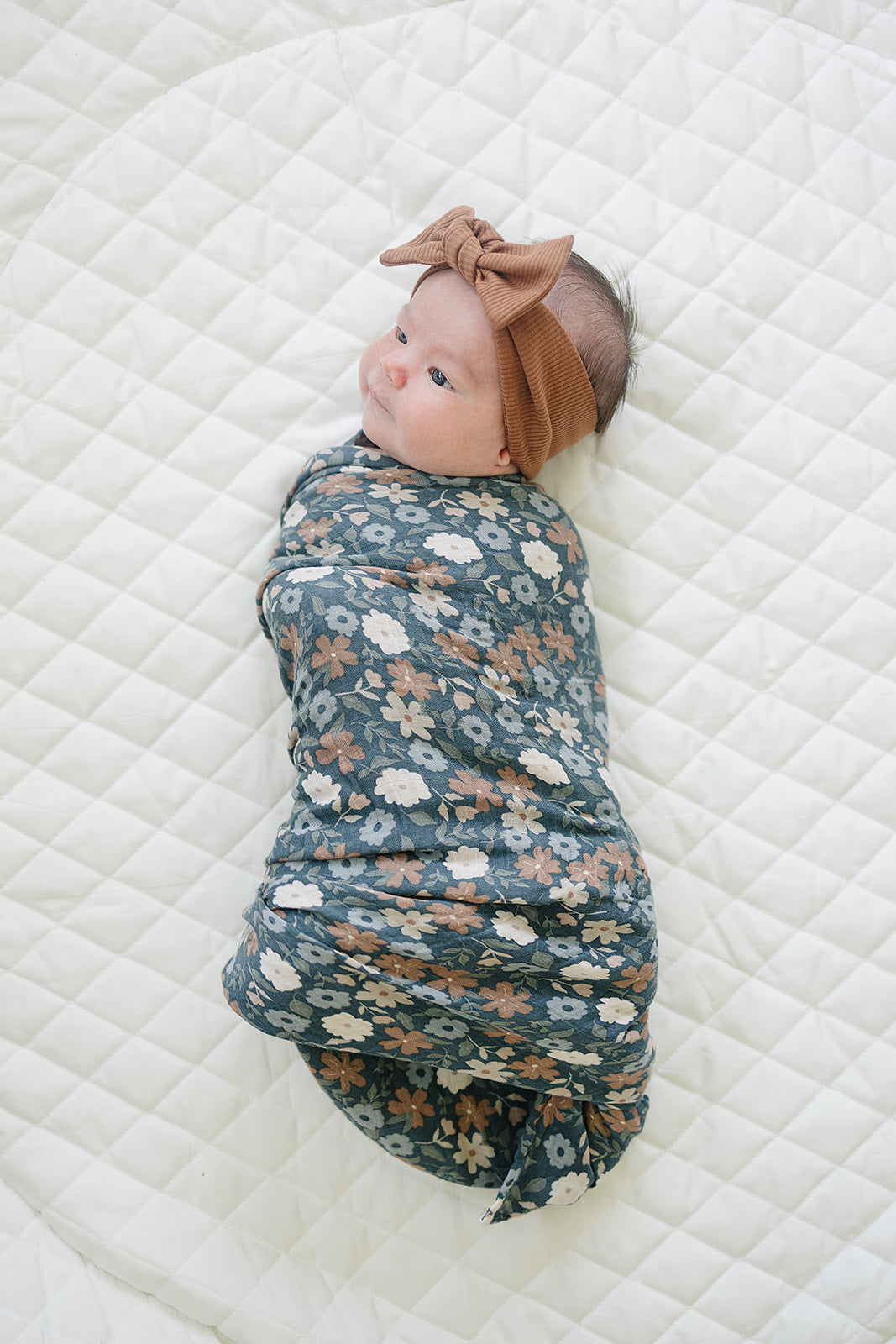 Mebie Baby Muslin Swaddle - Midnight Floral