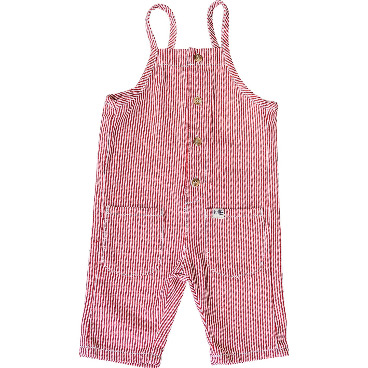 Mebie Baby Red Stripe Overalls
