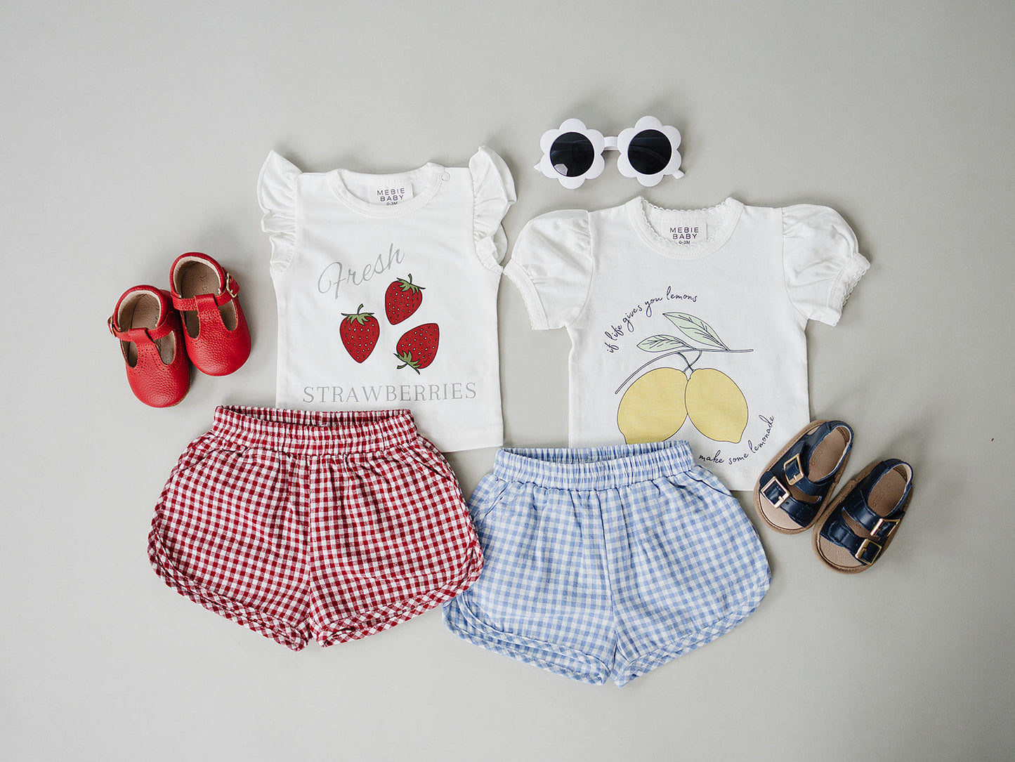 Mebie Baby Blue Gingham Shorts