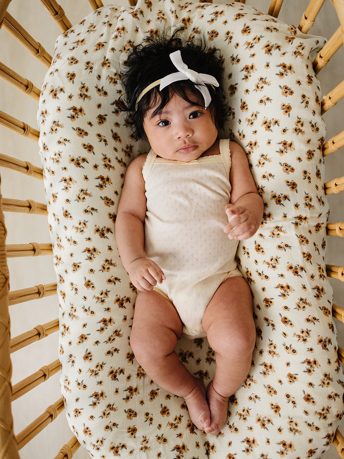 Mebie Baby Yellow Pointelle Tank Bodysuit