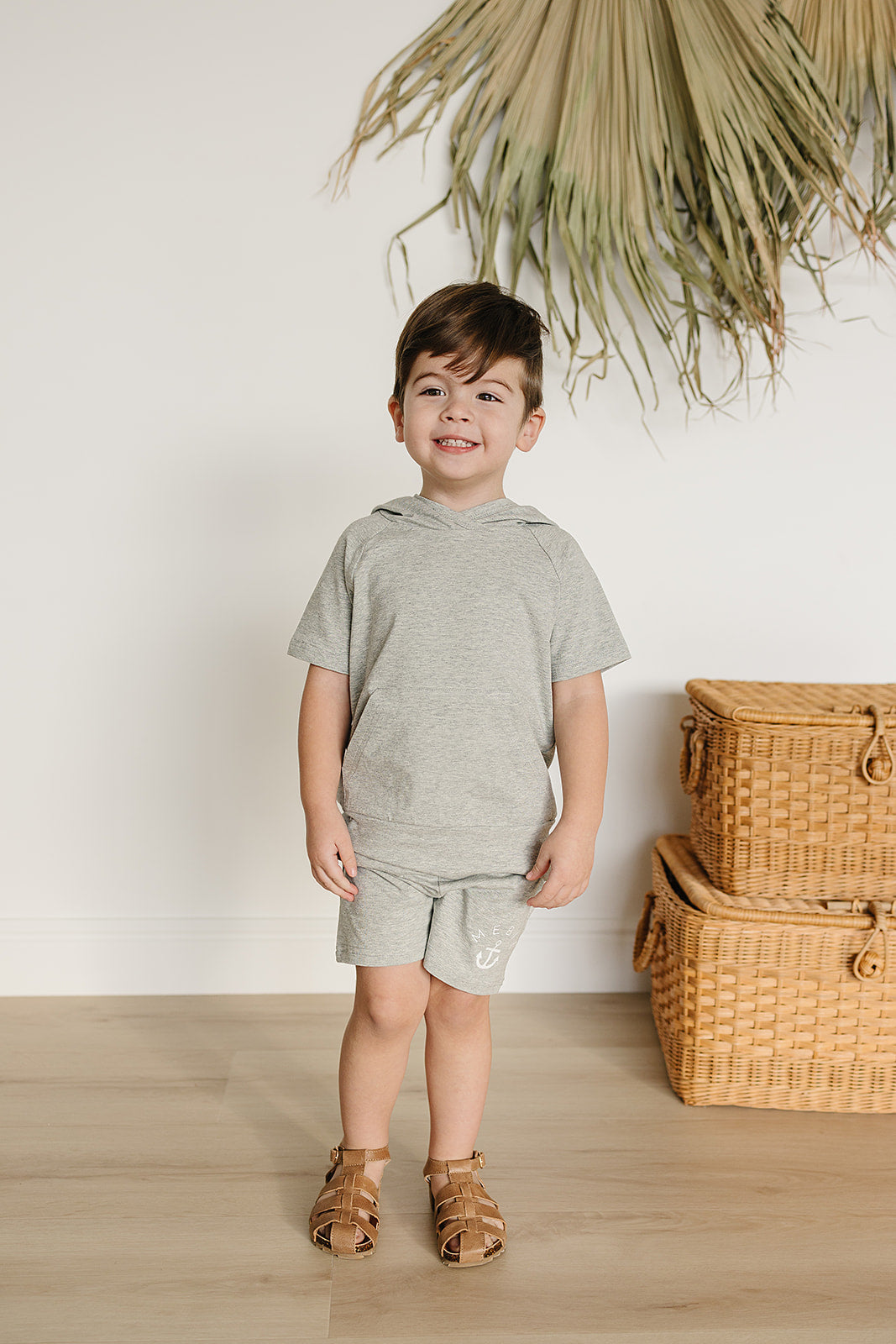 Mebie Baby Hooded Tee - Heather Grey