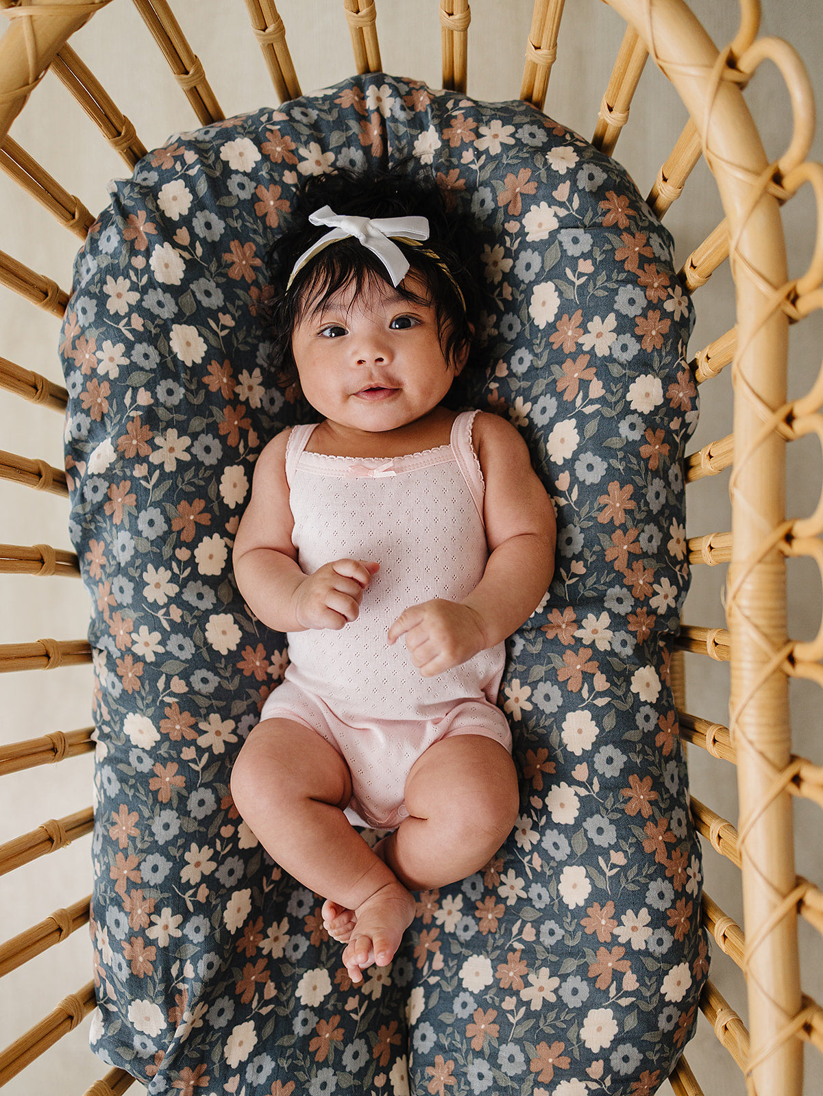 Mebie Baby Pink Pointelle Tank Bodysuit
