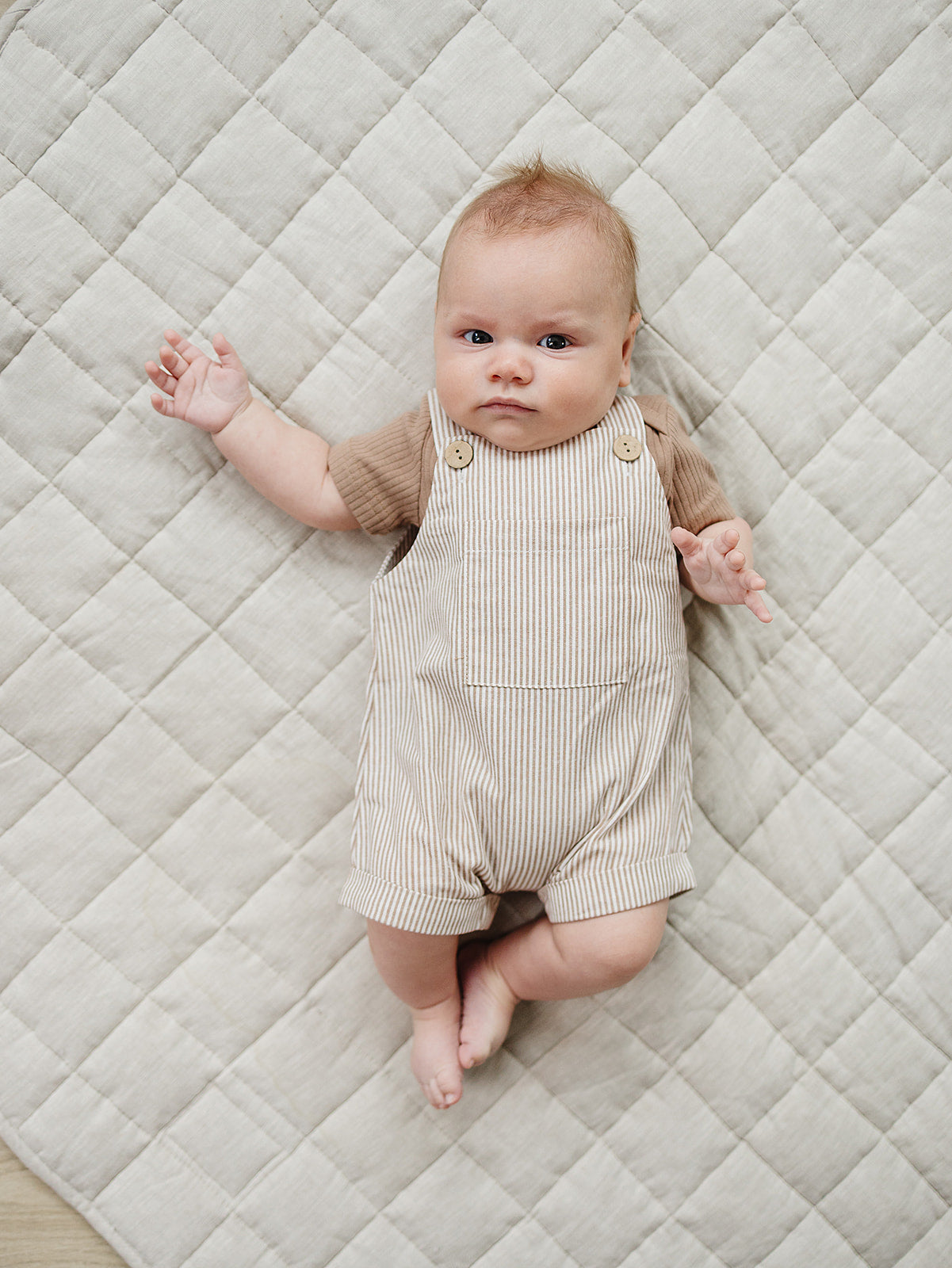Mebie Baby Tan Ribbed Bodysuit