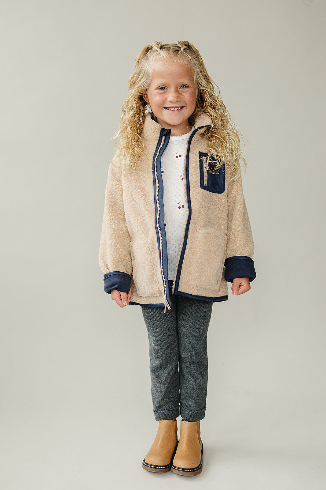 Mebie Baby Sherpa Zip-Up Jacket