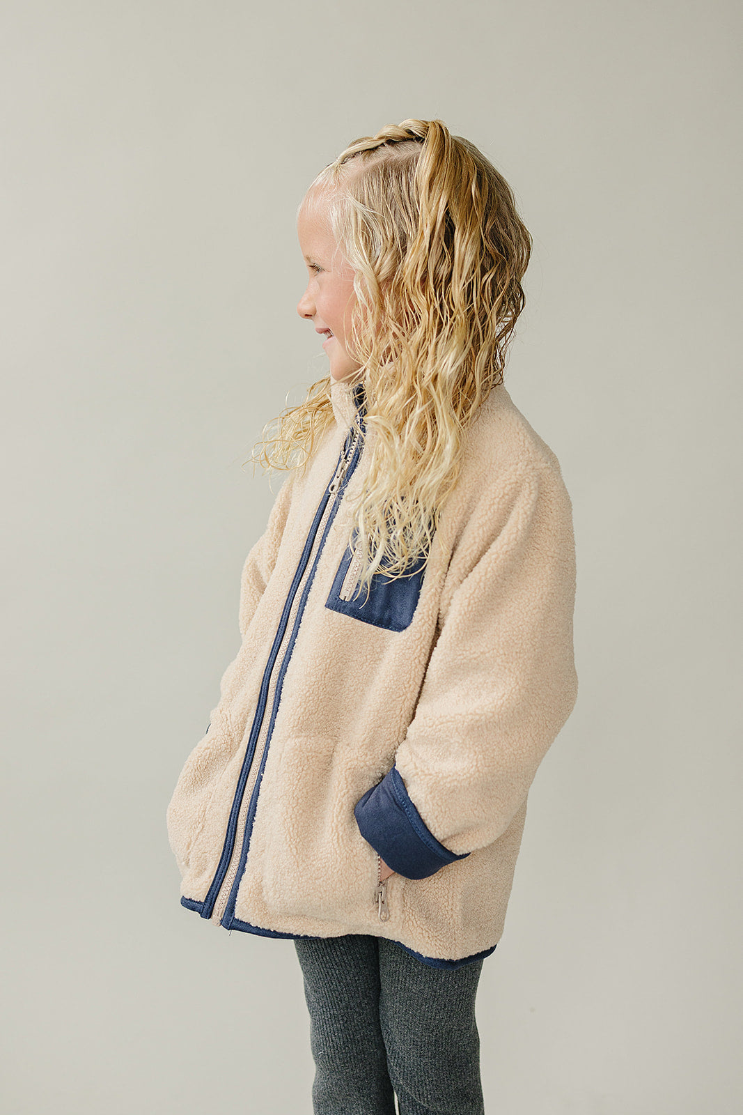 Mebie Baby Sherpa Zip-Up Jacket