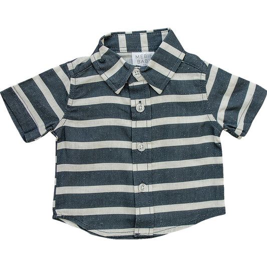 Mebie Baby Stripe Linen Button Up Shirt