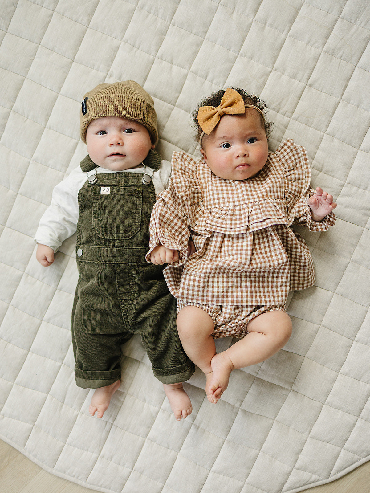Mebie Baby Green Corduroy Overalls