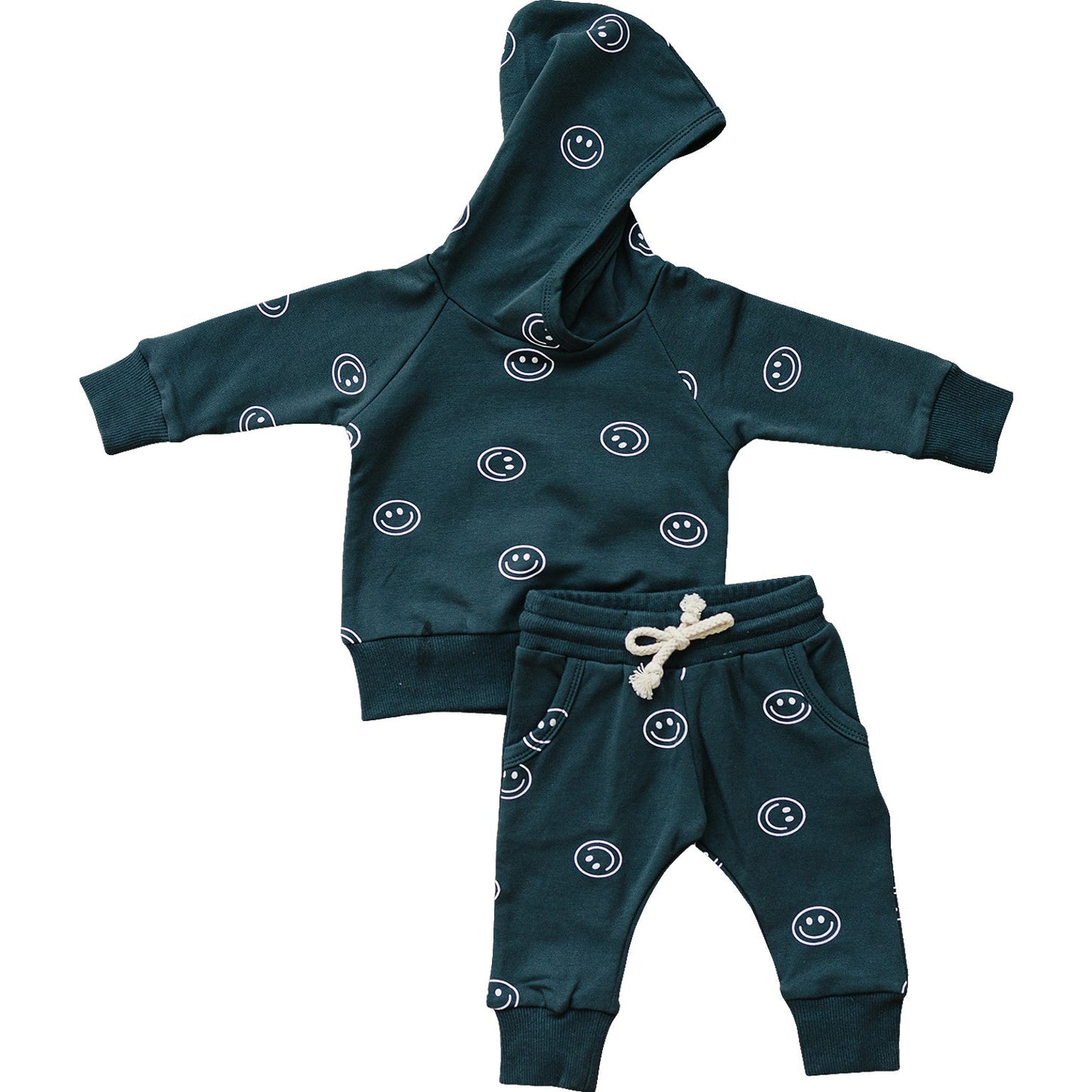 Mebie Baby Smiley Hooded French Terry Set