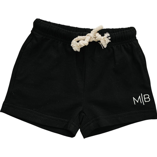 Mebie Baby Black Pocket Cotton Shorts