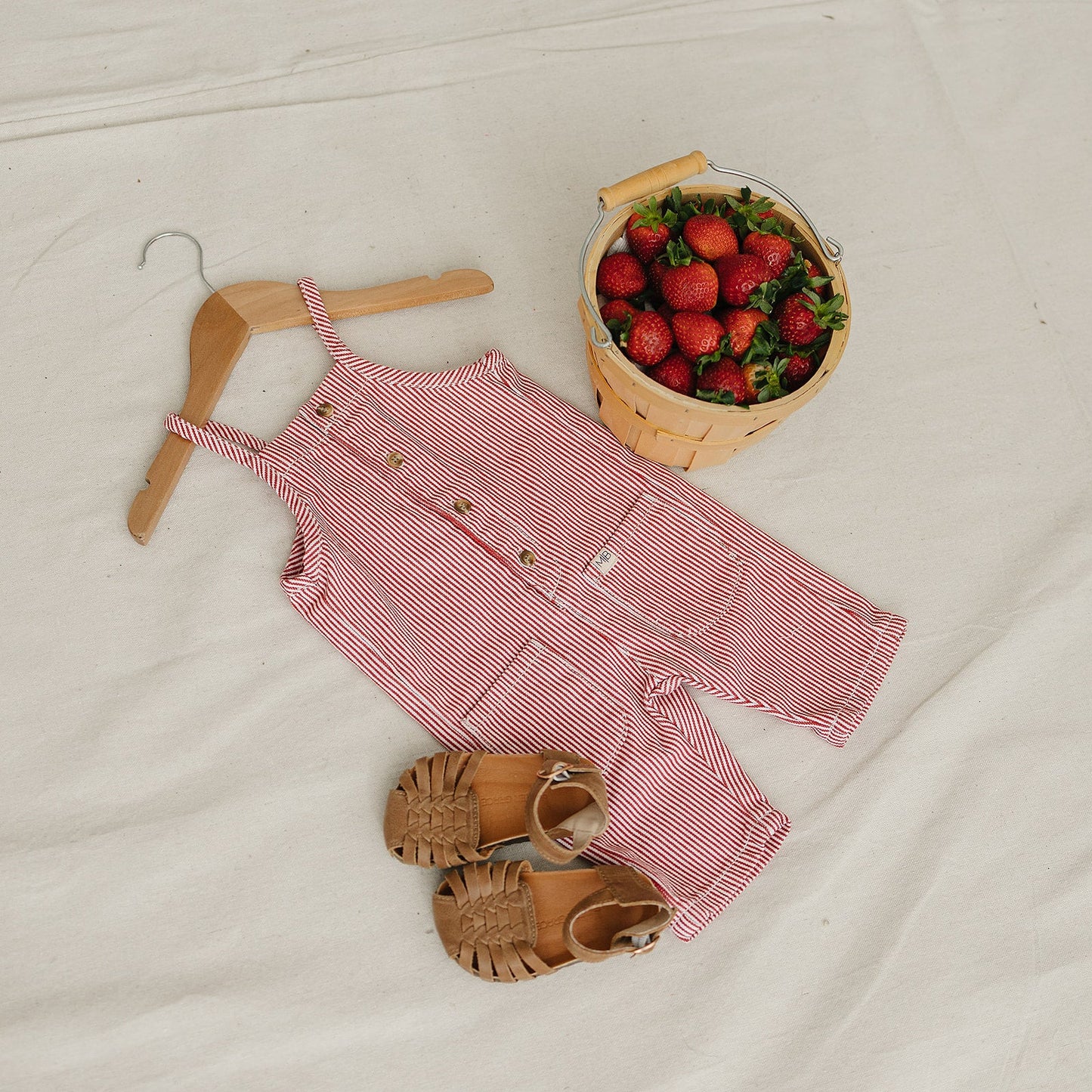 Mebie Baby Red Stripe Overalls