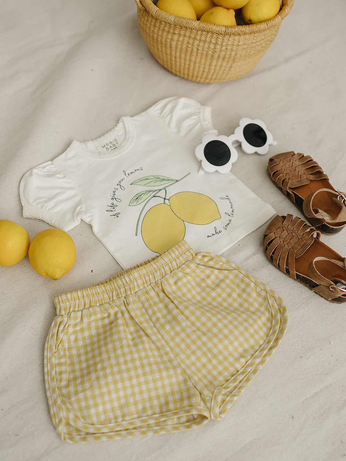 Mebie Baby Yellow Gingham Shorts