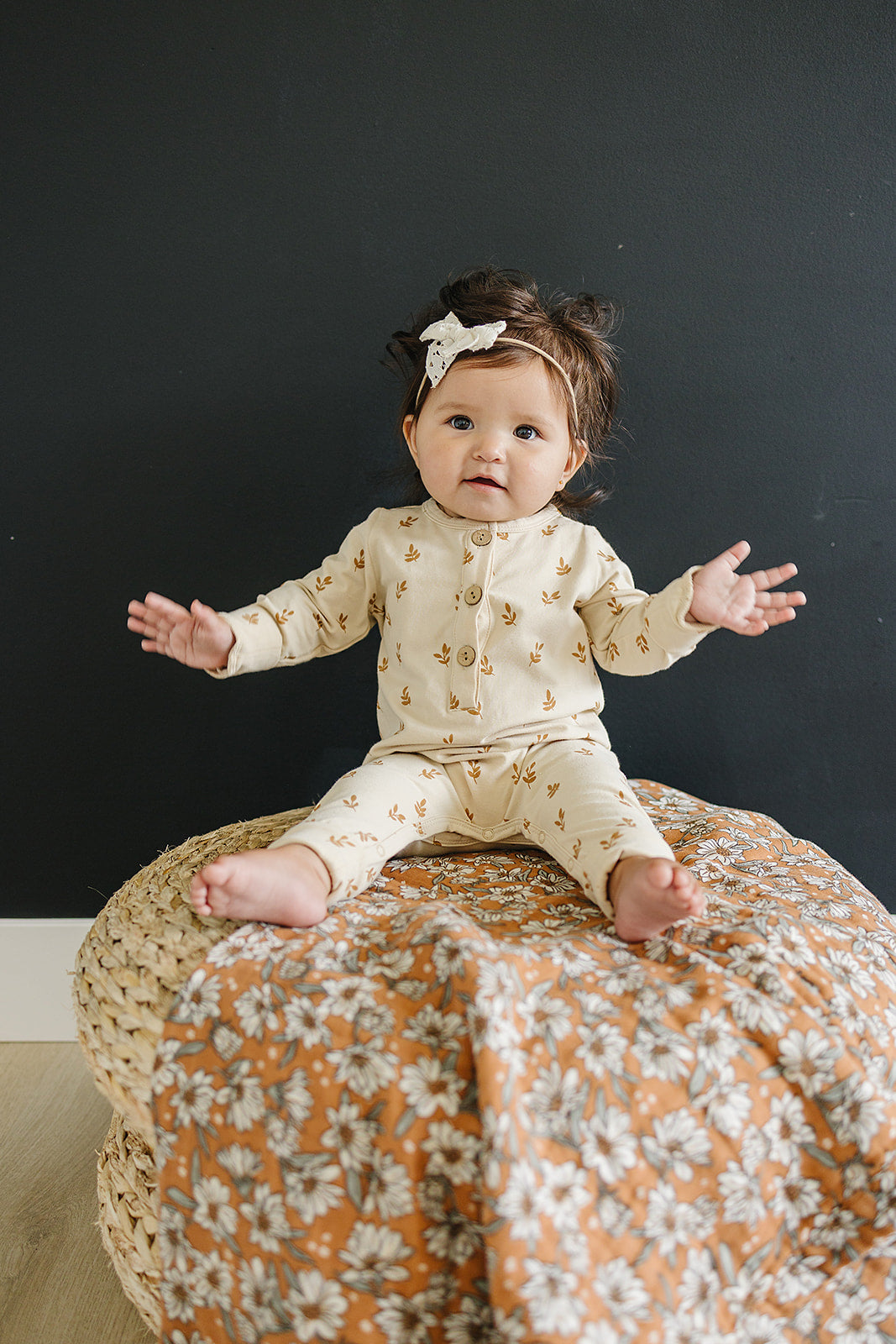 Mebie Baby Button Romper - Vines