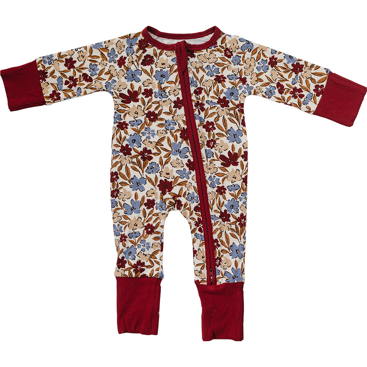 Mebie Baby Desert Floral Ribbed Bamboo Zipper
