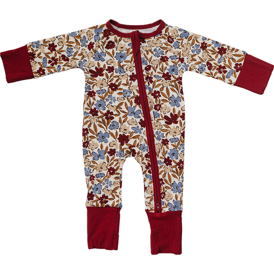 Mebie Baby Desert Floral Ribbed Bamboo Zipper