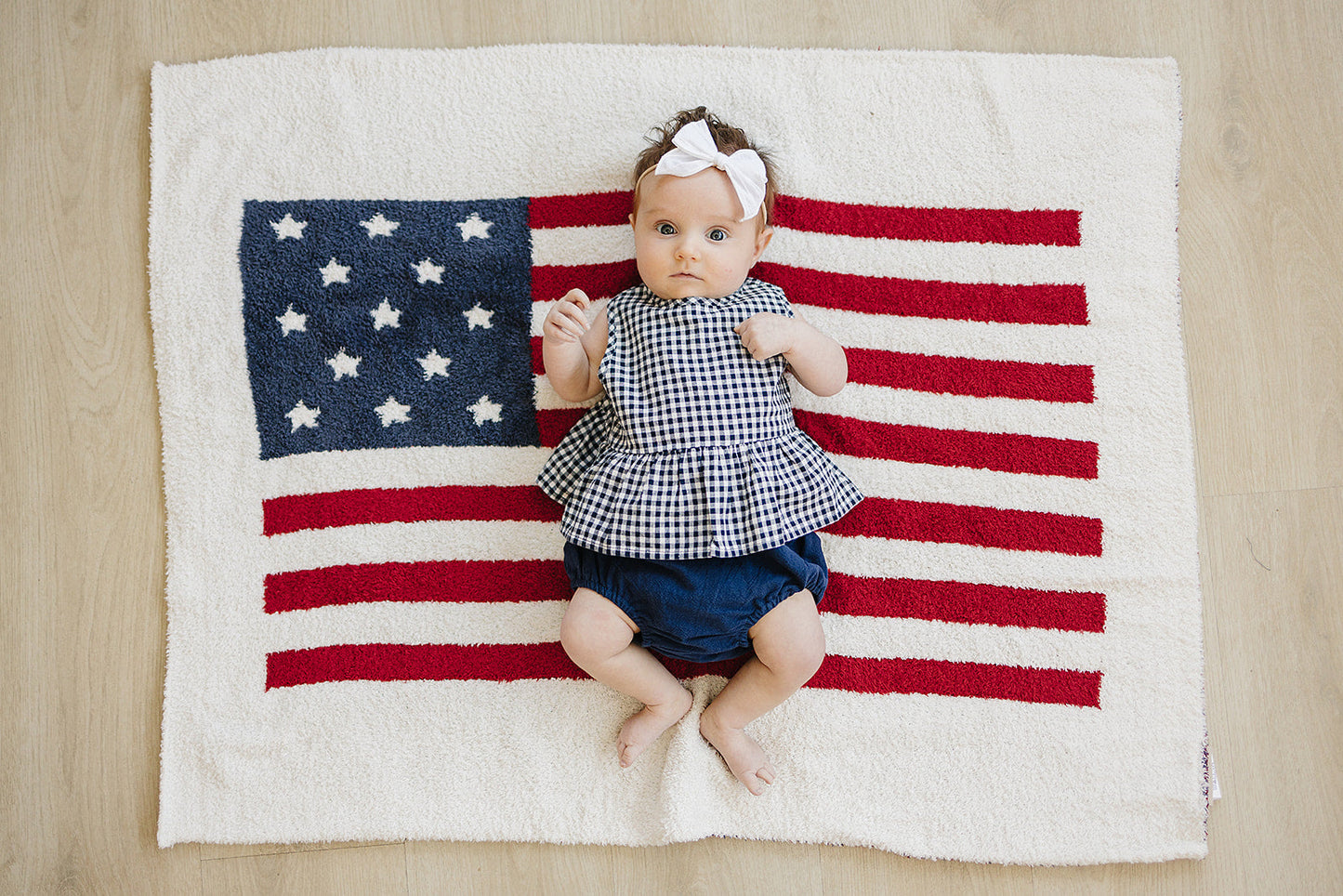 Mebie Baby Peplum Set - Navy Gingham