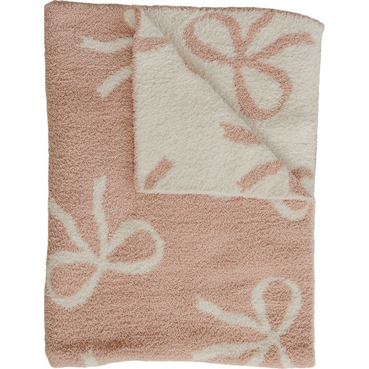 Mebie baby Plush Blanket - Pink Bow