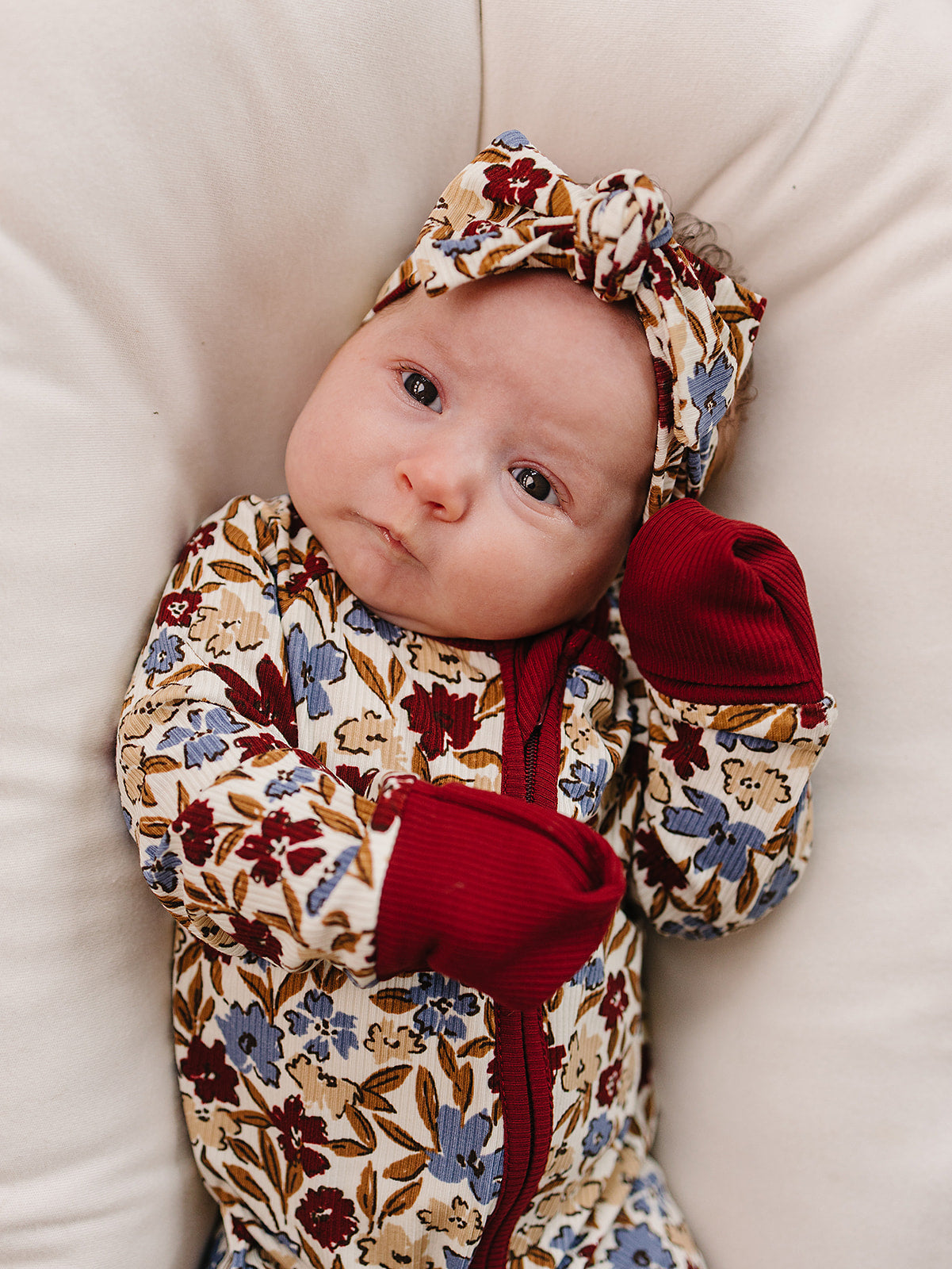 Mebie Baby Desert Floral Ribbed Bamboo Zipper