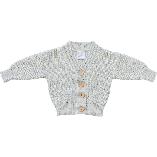 Mebie Baby Heather Grey Chunky Knit Cardigan