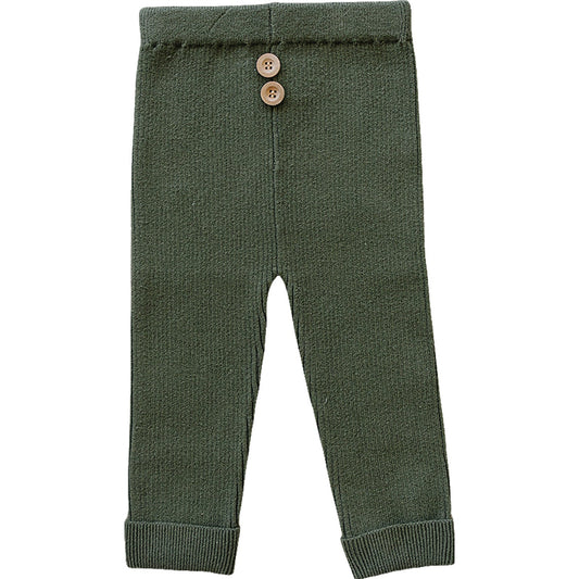 Mebie Baby Olive Knit Leggings