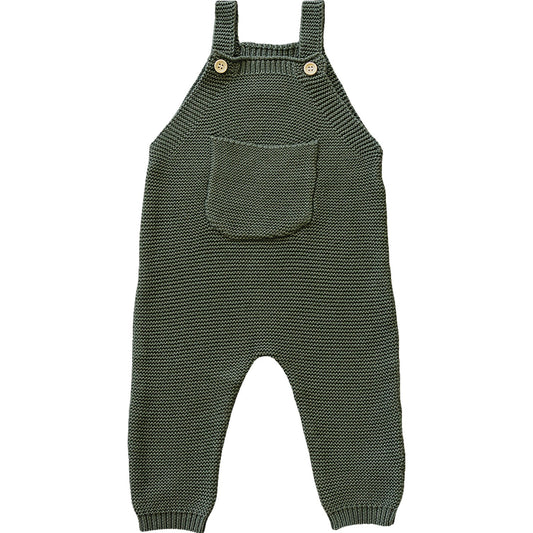 Mebie Baby Olive Knit Overalls