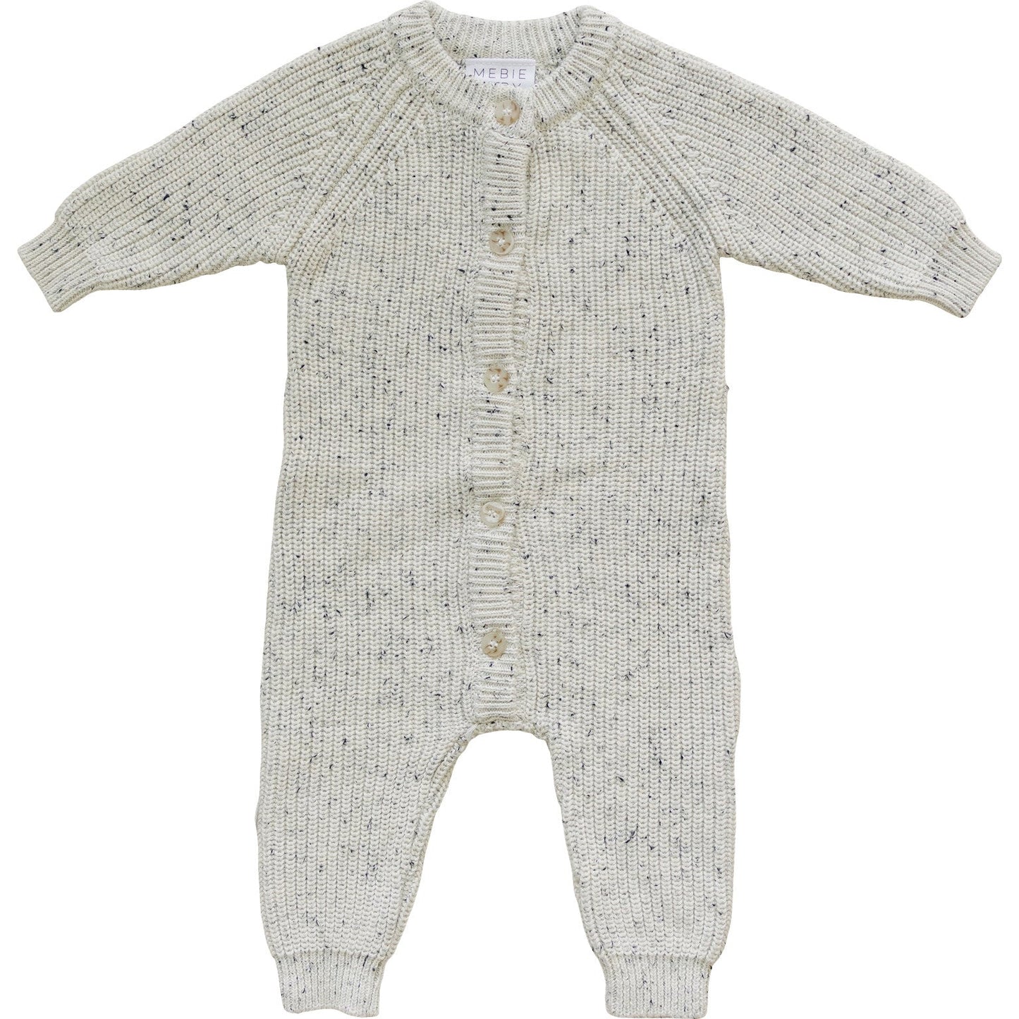 Mebie Baby Heather Grey Chunky Knit Romper