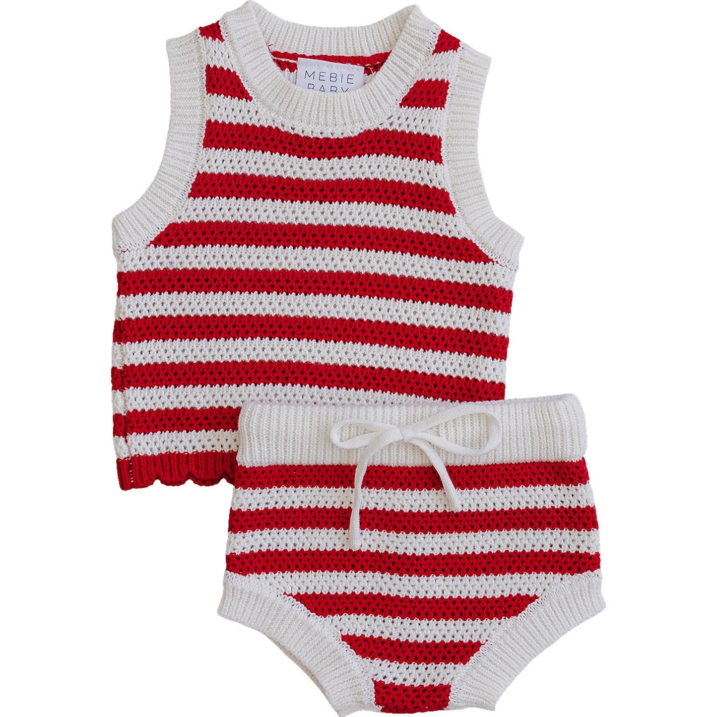 Mebie Baby Red Stripe Bloomer Tank Set