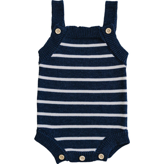 Mebie Baby Nautical Stripe Knit Bubble Romper