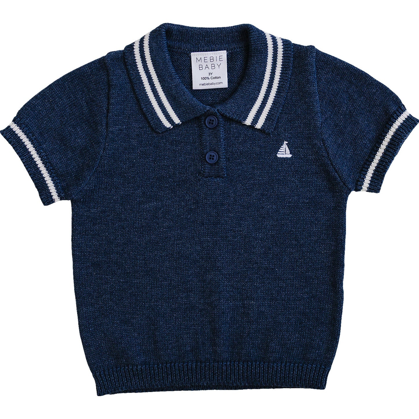 Mebie Baby Collared Sailboat Knit Shirt