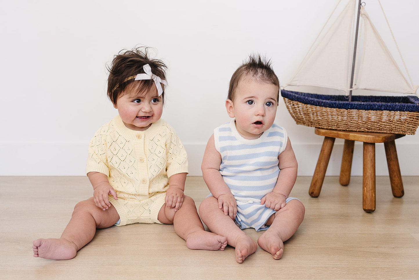 Mebie Baby Blue Stripe Short Tank Set