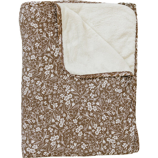 Mebie Baby Bamboo Fleece Quilt - Brown Floral
