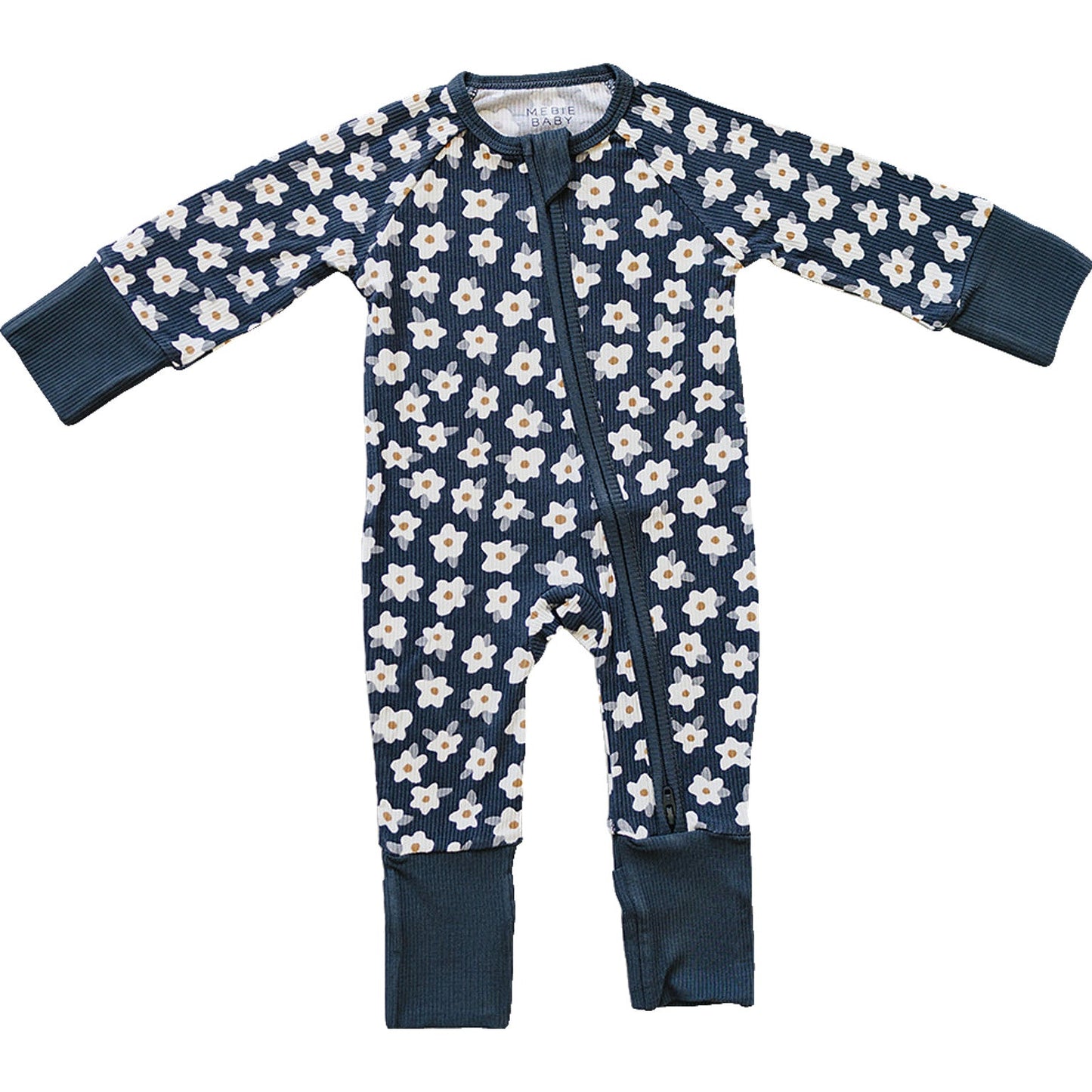 Mebie Baby Bamboo Romper - Navy Daisy