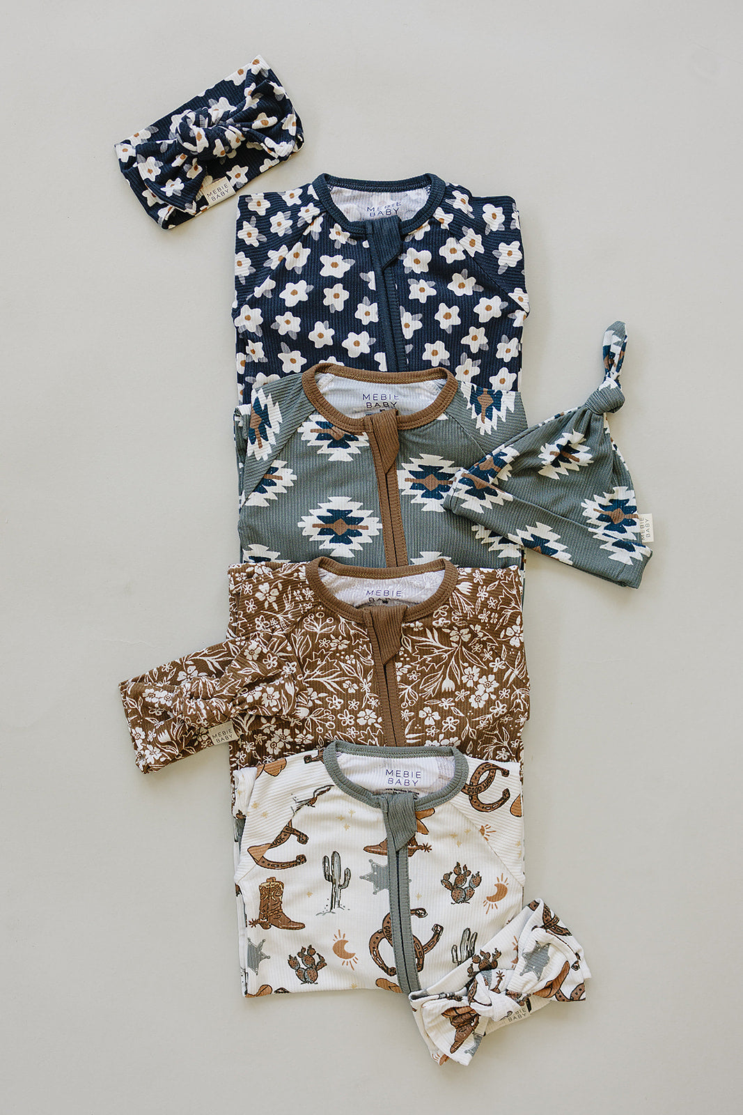 Mebie Baby Bamboo Romper - Navy Daisy