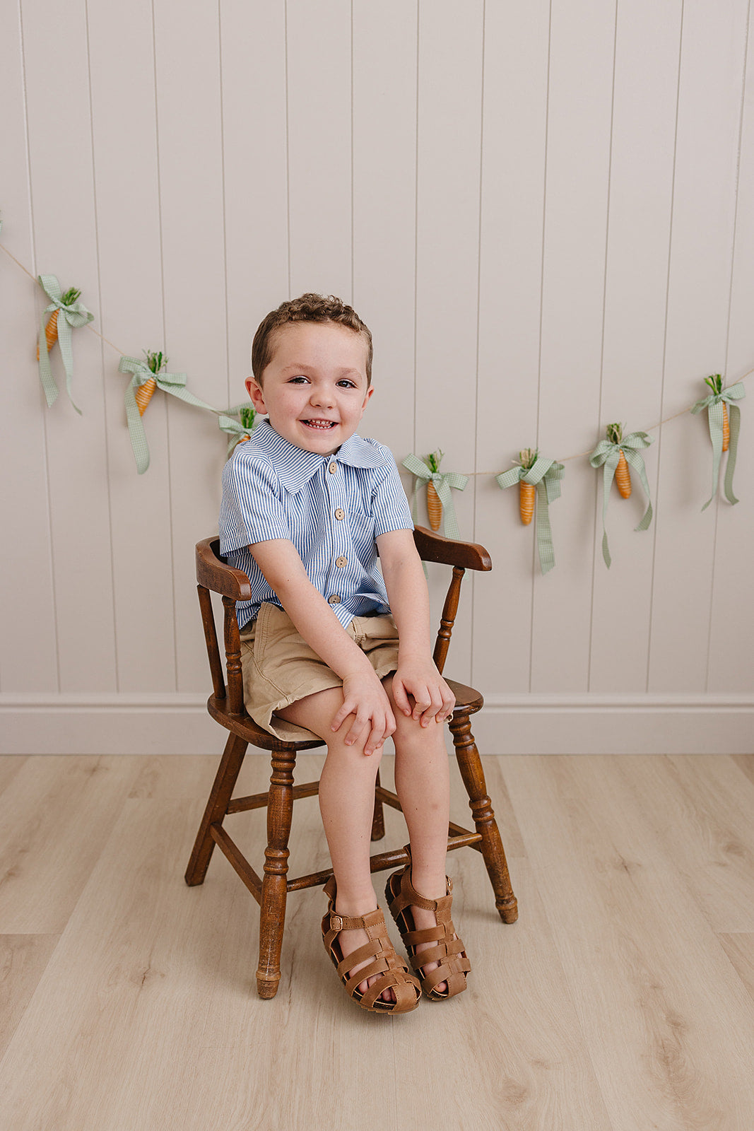 Mebie Baby Blue Stripe Button Up Pocket Shirt