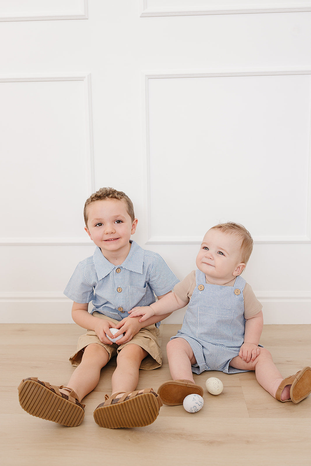 Mebie Baby Blue Stripe Button Up Pocket Shirt