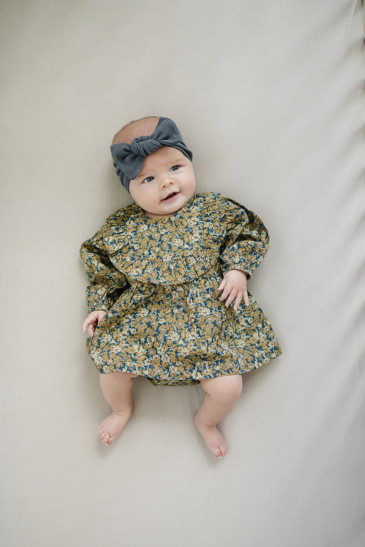 Mebie Baby Venetian Floral Ruffle Dress