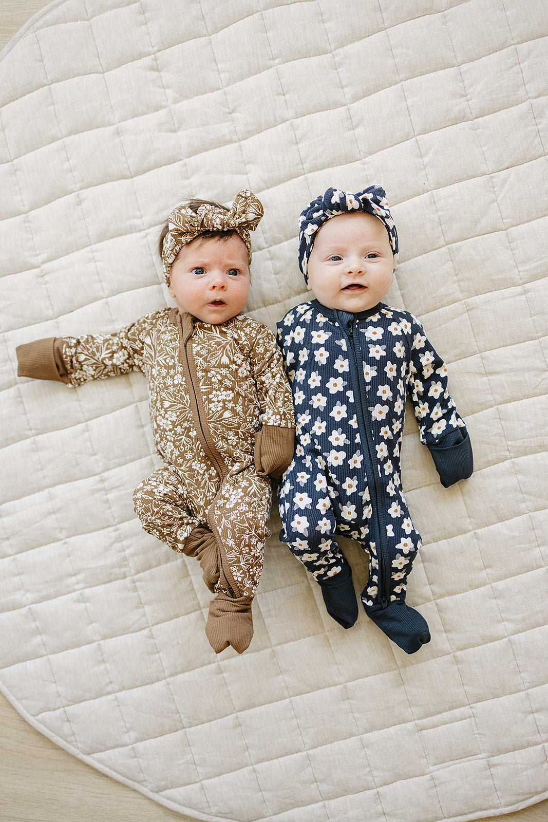 Mebie Baby Bamboo Romper - Navy Daisy