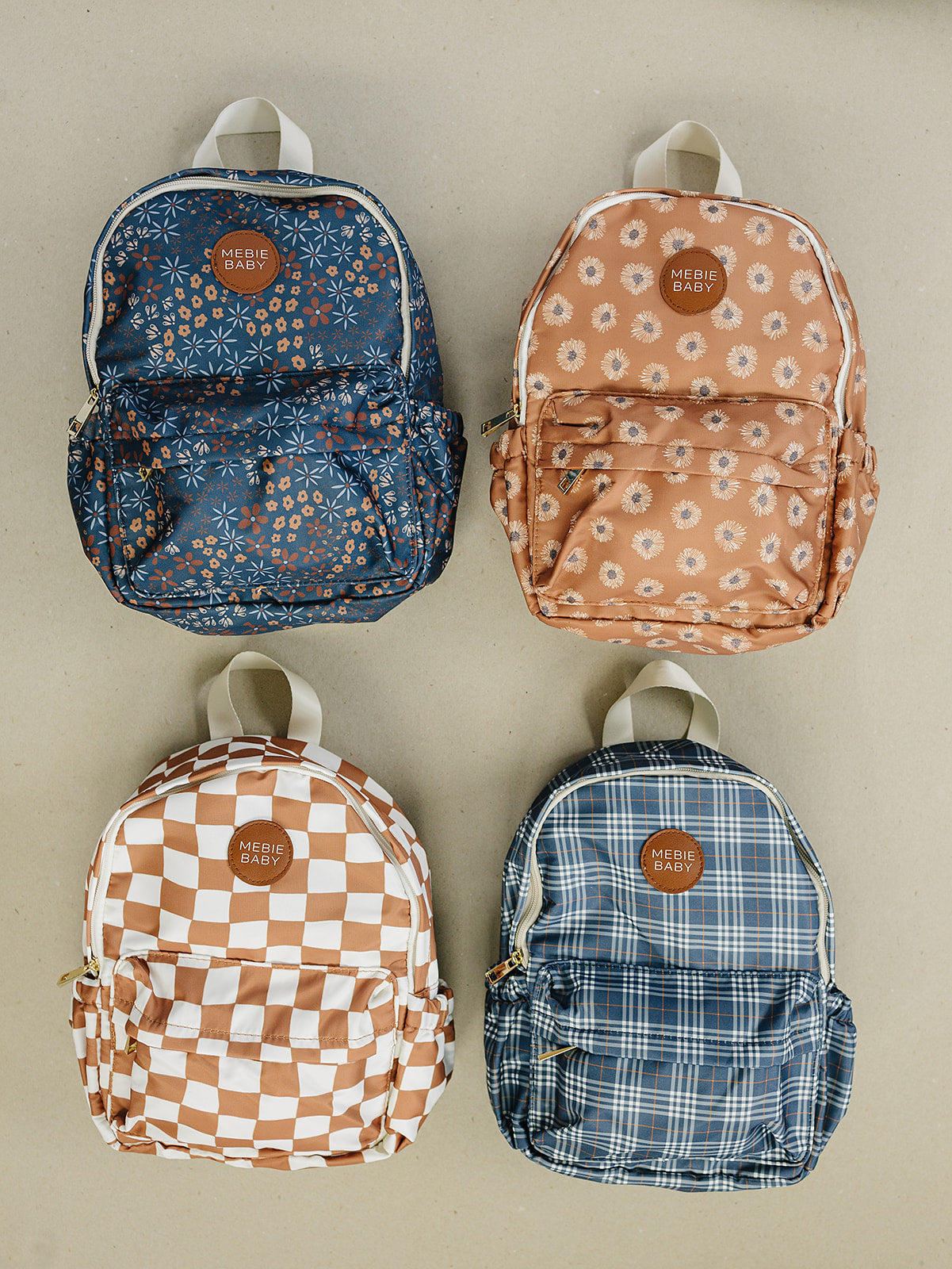 Mebie Baby Mini Backpack - Rust Wavy Checkered