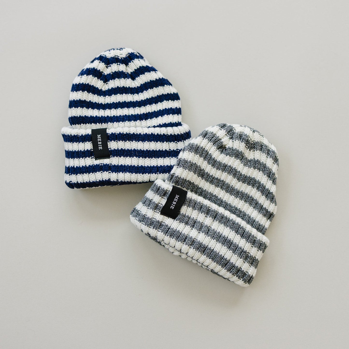 Mebie Baby Navy & White Stripe Chunky Knit Beanie