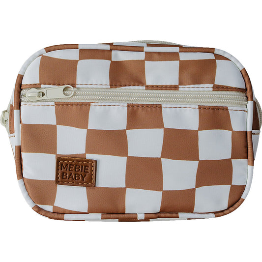 Mebie Baby Mini Fanny Pack - Rust Wavy Checkered