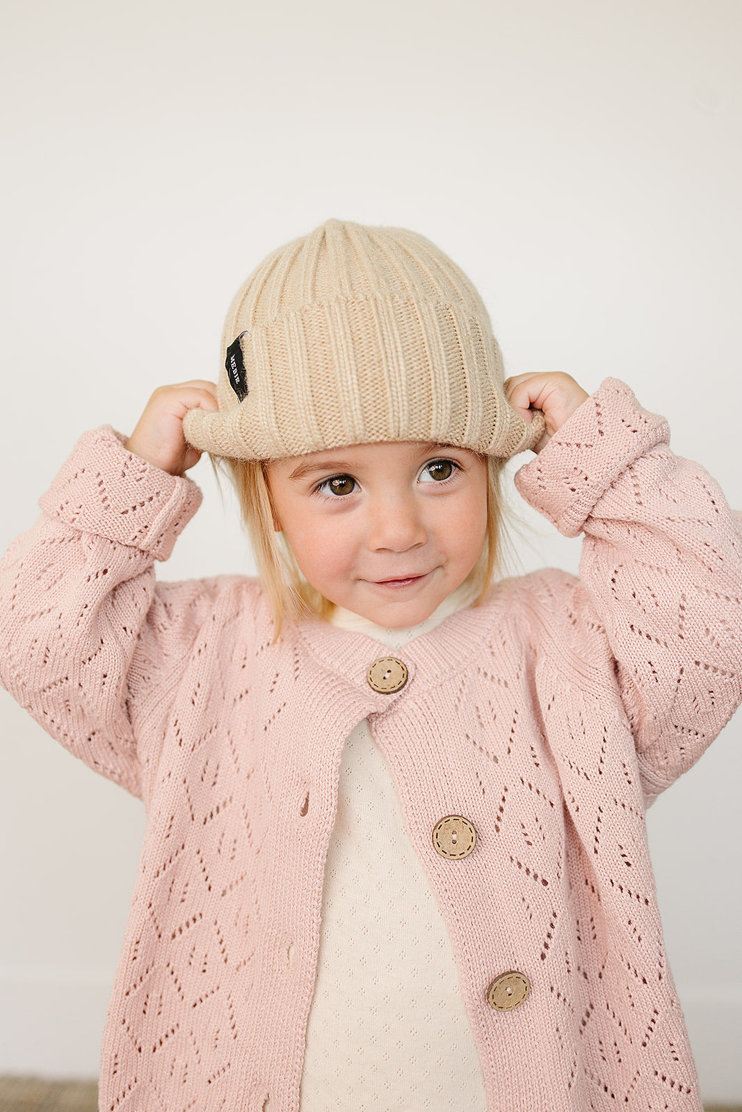 Mebie Baby Tan Chunky Knit Beanie